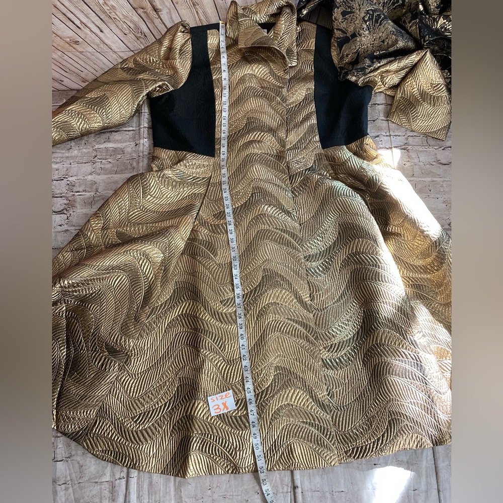 NWT ,Making The Cut , metallic,gold jaguar, midi, jacket,/XL wrap Size XX… - Picture 14 of 16
